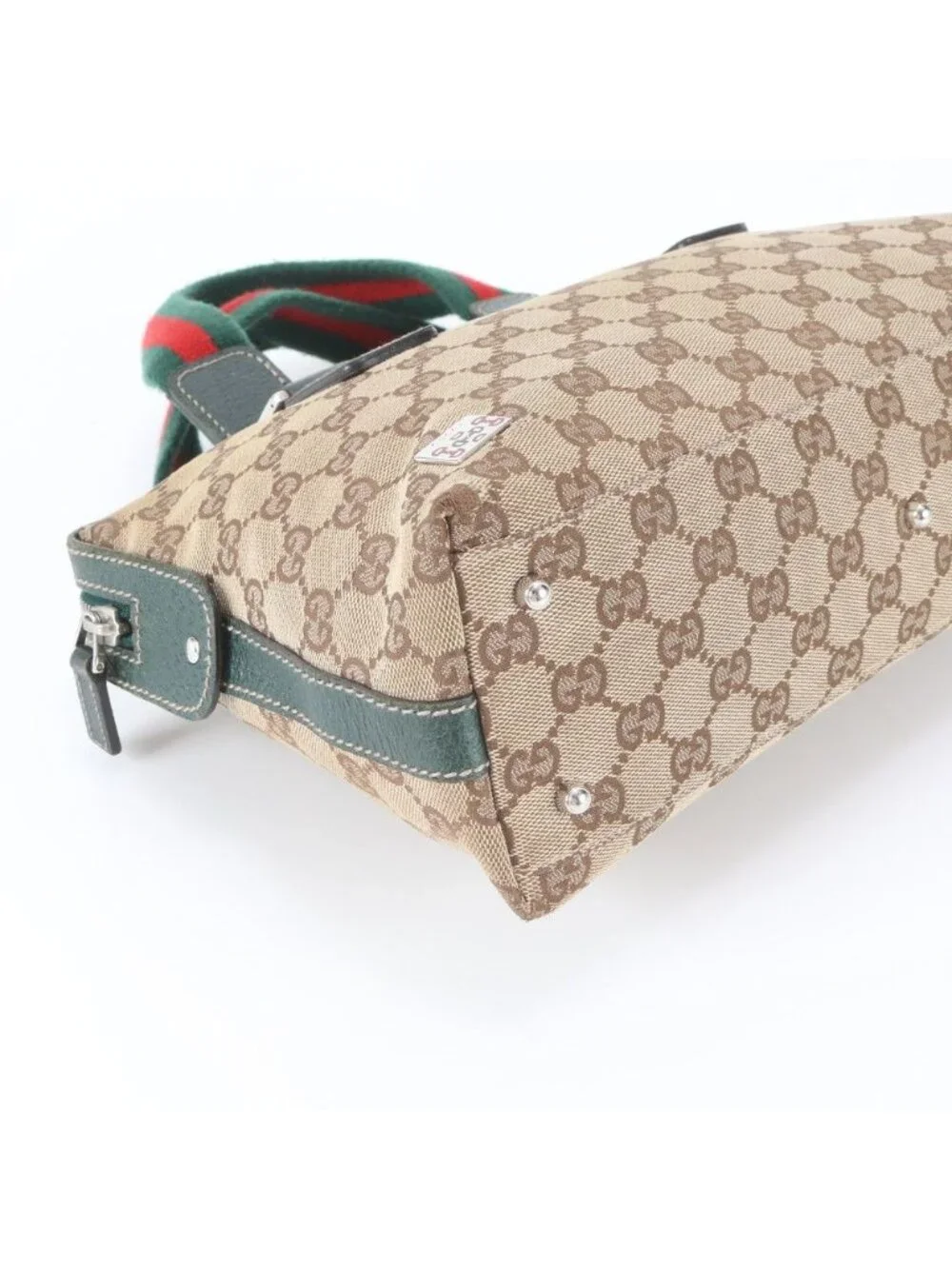 Gucci GG Canvas Sherry Line Horsebit Leather Tote Bag